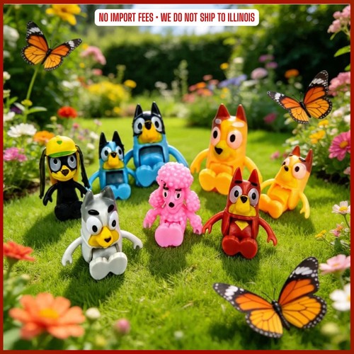 8pcs set bluey family - family, &